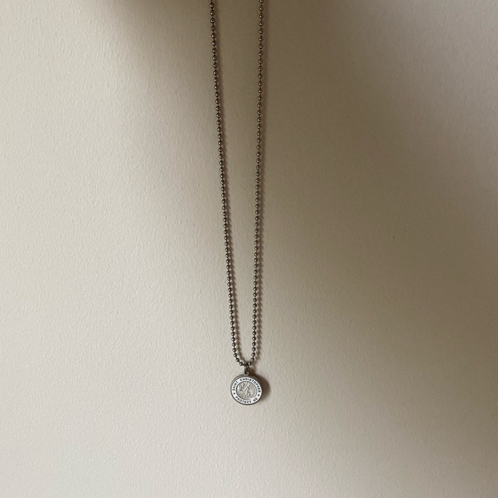 Get Back Saint Christopher Protect Us necklace
